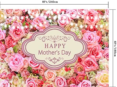 CapiSco Щастлив Фон на Деня на Майката, Блестящ Светло-Розово Цвете, с монтиран на стената Фон за Снимки на Жени, Нова Майка, Жена, Баба,