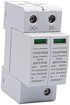Защита от пренапрежение HKTS PV 2P 500VDC Битово устройство SPD Домакински ключа Система за комбиниране на слънчевата енергия Скоростна Лазерна маркировка (Цвят: 2P, размер: