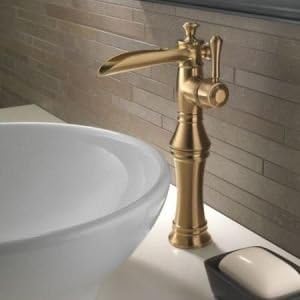 Смесител за мивка Delta Faucet във Викториански стил, Смесител за Баня с един Дупка, Златна Смесител за Баня, Смесител за водопада, С една