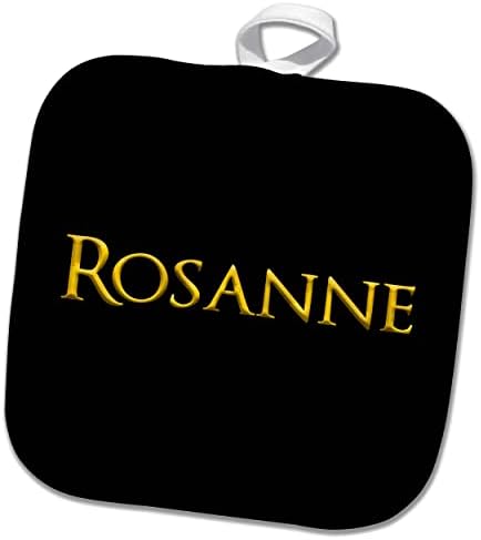 3дРоза Розана често срещано женско име в Америка. Кухненски ръкавици -окачване жълт цвят на черен (phl-361910-1)