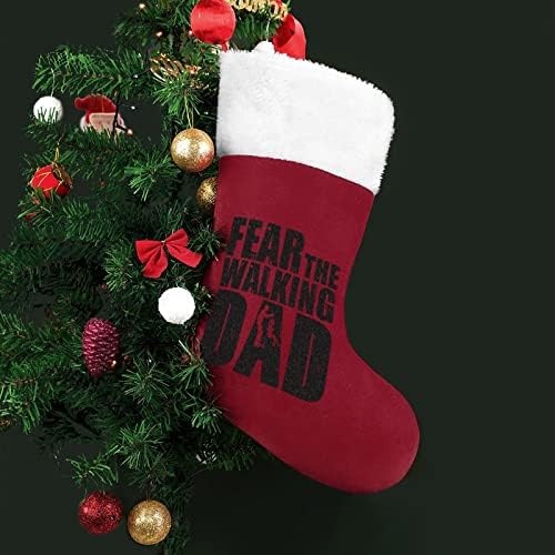 Fear The Walking Dad Коледни Чорапи Отглеждане на Коледна Елха Дядо коледа Декорации Висящи Украса за Камината Празник 16,5