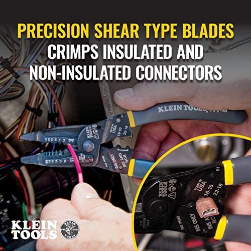 Klein Tools 1009 Многофункционален инструмент, устройство за източване на кабели, пресклещи, кусачка за тел, многофункционален инструмент електрозахранване с дълъг чучу?