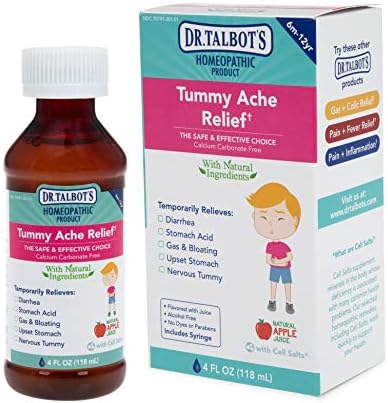 Течно лекарство за болки в стомаха Dr. Talbot's с натурални съставки за деца, Включва Спринцовка, Аромат от ябълков сок, 4 ет. унция.