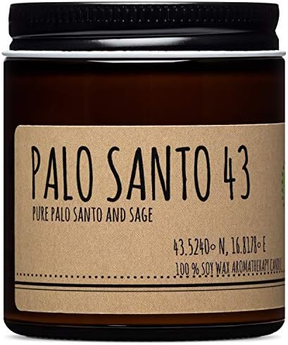 Maison Palo Santo Ароматерапевтическая свещ от естествен соев восък с етерични масла Пало Санто от Еквадор и гръцки градински