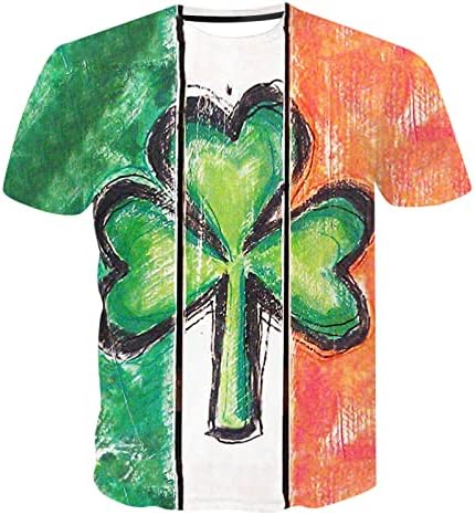 WOCACHI, мъжка тениска в Деня на Св. Патрик, По-Мръсна, С къс ръкав, Зелена Тениска с Шарени Забавни Джуджета, тениска с Мышечным принтом