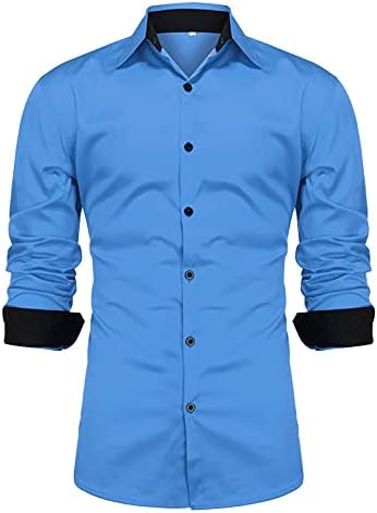 XXBR Бизнес Ежедневни ризи за мъже, 2021 Мъжки Есенна риза с отложным яка в Бизнес Стил, Свободни Обикновена Ризи, Блузи, Мъжки ризи с отложным яка-часова, Големи и Висок?