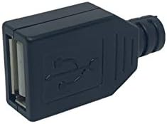 WEIJ 20pcs USB 2.0 Тип A Женски USB 4-Пинов Конектор с Черна Пластмасова капачка