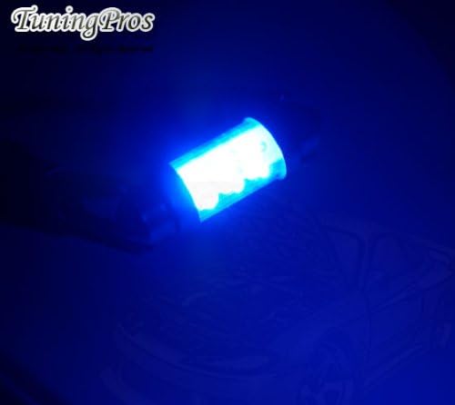Tuningpros Led Фенерче за багажника LEDTCL-42M-B6, Гирлянда от led лампи 42 мм, 6 светодиоди в синьо, комплект от 2 теми