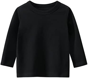 IFOTIME/ Базова тениска с дълъг ръкав за малки момичета и момчета, Ежедневни Тениски, потници, Обикновен комплект за момчета (1-черен, на