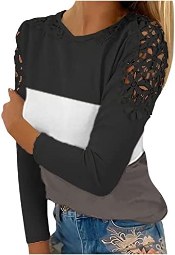 Дамски Класически Ризи с отворени рамене, Модни Руното Hoody с кръгло деколте, Блузи с Дълъг Ръкав, Пуловер Голям Размер