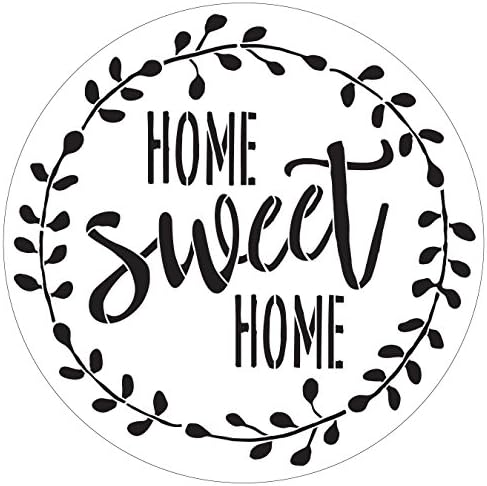 Шаблони Home Sweet Home с Лавров венец от StudioR12 | за многократна употреба шаблон от mylar за рисувани дървени означения | през