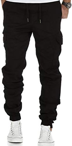 SSDXY Мъжки Пълна Еластична Талия Свободно Намаляване на Лека Работно Облекло С Подтягивающимися Панталони-Карго Свободни Спортни