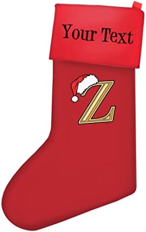 Селски Коледна Украса Червена Персонални Декоративна Празнична Буква Z с Подарък под формата на Шапката на Дядо Коледа Персонализирани Коледни Чорапи