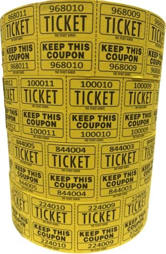 Билетные гуру-Лотарийни билети (4 ролка по 2000 бройки на голям брой) 8000 Само лотарийни билети 50/50 - 4 жълти ролка