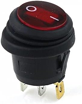 EZZON 1 бр. KCD1 Кръгла водоустойчива лампа Вкл-изкл 3Pin през Цялата кулисный премина 10 (6) 250VAC 125 В led лампа с плосък колан (цвят: