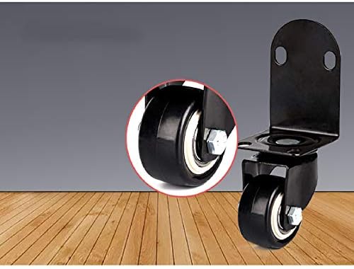 Комплект от 4 L-образна форма на завъртане на ролките, Въртящи се колела със спирачка, Гумени колела със завъртане на 360 градуса,