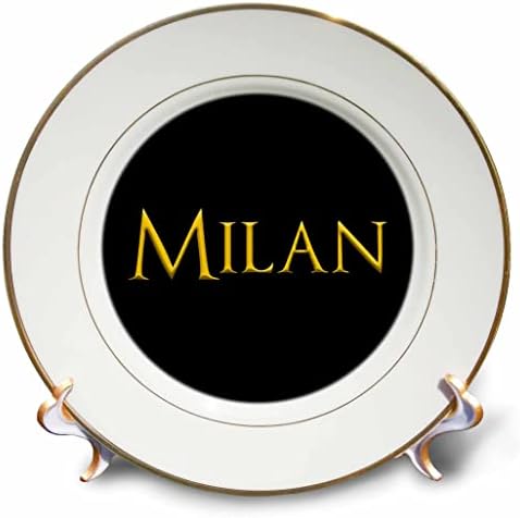 3дРоуз Милано Често срещано име за момче в Америка. Жълти на черни Подарък табела или Ключодържатели (cp-376097-1)
