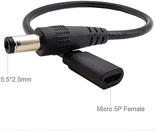 MMNNE 8 инча DC 5.5 mm x 2,5 мм Мъжки към Micro USB 5pin Женски Източник на захранване dc Удлинительный Кабел-Адаптер 22AWG 3A
