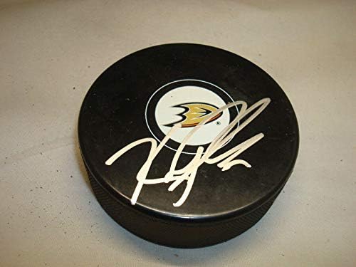 Кайл Палмиери подписа хокей шайба Анахайм Дъкс с автограф 1А - Autograph NHL Pucks