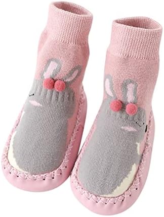 Сладък детски обувки за бебета, есенно-зимни чорапи на пода, За момчета и момичета, Нескользящие танцови обувки на плоска подметка за