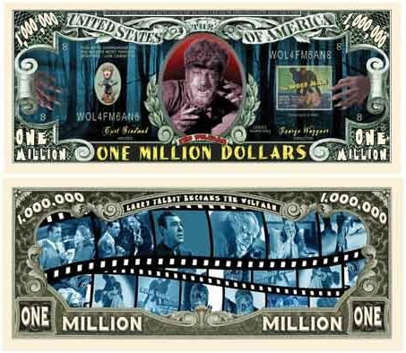 Набор от американската художествена класика от 10 - милионна банкноти Човекът - вълк