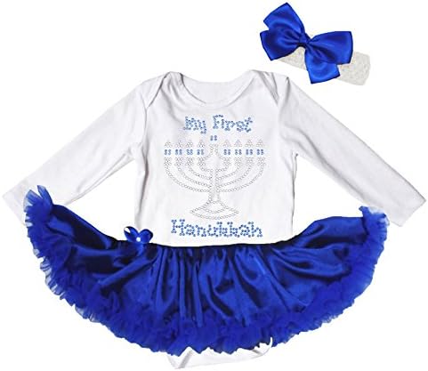 Бебешка рокля-пакетче Petitebella My 1st Hanukkah White L/s Бял цвят Nb-18m