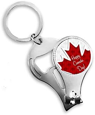 Честит Ден на Канада на 4 юли Текстура Кленов лист Ножица за Нокти Халка Ключодържател Отварачка за Бутилки Машина За Рязане