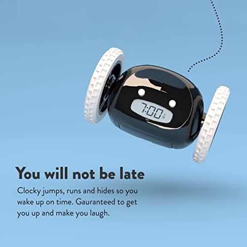 Часовников механизъм alarm clock количка (оригинален) | Много силен за здраво спи (Робот-часовник в спалнята за възрастни или деца) Забавен, Катящийся, убегающий, движещи