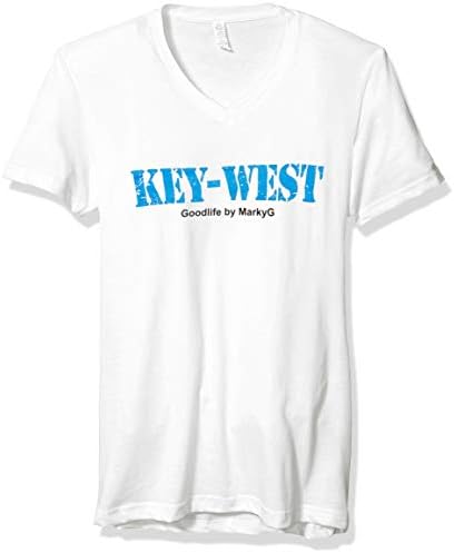 Тениска Премиум-клас Marky G Apparel с графичен принтом Key West са с V-образно деколте и къс ръкав