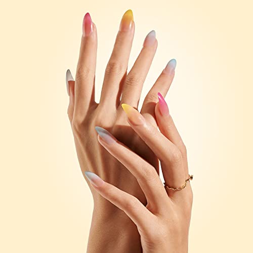 YOSOMK Френч-Приложение върху ноктите на Средния Привкус на Въздушната Ноктите с Модели Телесен цвят с Лепило върху Ноктите