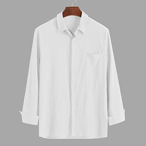 Дългата риза в стил ретро, мъжки однотонная суитчър, широки памучни ризи с джобове, мъжки блузи с къс ръкав, мъжки ризи