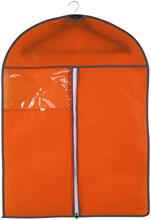 Tnfeeon Дишаща Защитна чанта за дрехи с цип, Калъф за Костюми, Защитна чанта за дрехи, Чанта за съхранение (оранжево, 60 * 80)
