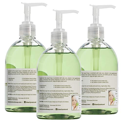 Течен сапун за ръце-Важното от Clearly Natural с глицерин, Чаено дърво, на 3 ет. унция, Опаковки от 3