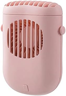AMABEAfs Мини-Годишен Фен на Шийката на Фен Преносими Вентилатори и USB Зареждащи Охлаждащи Вентилатори За Пътуване На Открито Въздушен охладител (Розов цвят)