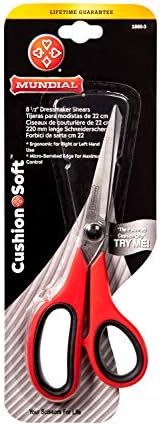 Ножици за шиене Mundial CushionSoft 8-1/2 инча, Червено-Черна дръжка