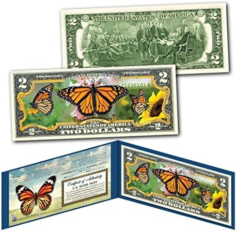 Monarch Butterfly Щастлива Двухдолларовая Банкнота, Без да се прибягва, Специално издание, Коллекционный Титуляр за дисплея