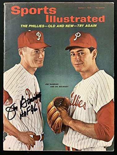 Джим Баннинг Подписа за Спортс илюстрейтид 3/1/65 Без етикет Phillies Autograph HOF JSA - Списания MLB с автограф