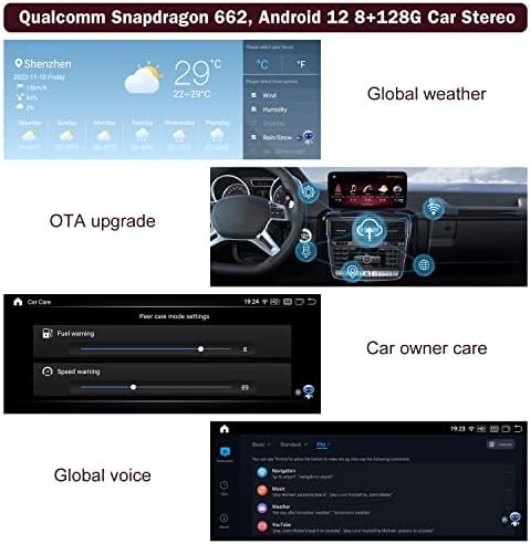 Пътен Топ Android 12 Автомобилна стерео 10,25 Автомобил на сензорен екран за Mercedes Benz G Class NTG4.5/NTG4.7 2012-2015 година, 8 + 128 Г, Поддръжка безжичен Carplay, глобалната времето, обновяван