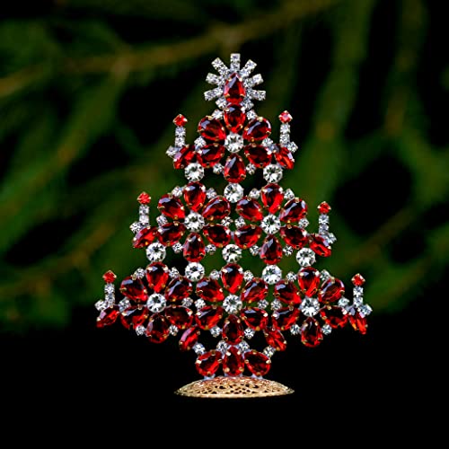 Коледно дърво Flower Power (червената), елегантна коледно дърво, за ръчна работа с прозрачни пайети. Той е украсен с 6