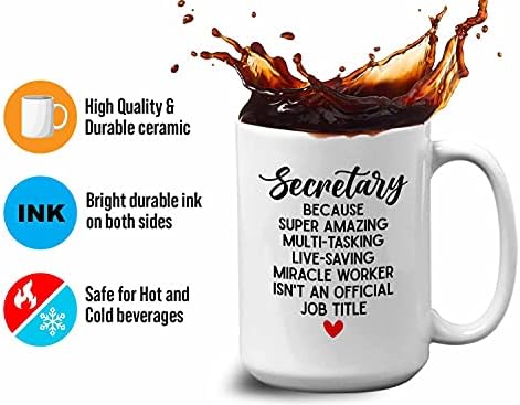 Кафеена чаша Bubble Hugs Secretary 15 грама Бял цвят - Секретар, защото Супер Многозадачност - Колега, Офис секретар, Училищен