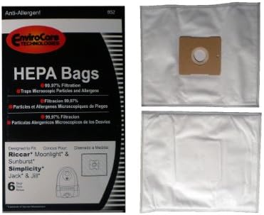Сменяеми торбички за прах, прахосмукачка с филтрация HEPA от EnviroCare, произведени специално за Riccar Moonlight и Sunburst. Кутийки Simplicity