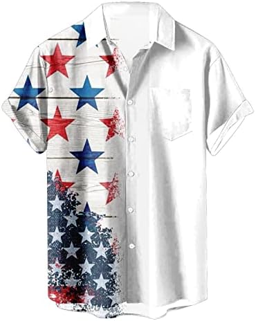 Мъжки Патриотични Ризи с Флага на сащ 4 юли, Солдатские Тениска, Риза с копчета и Къс ръкав, Тениска Солдатская
