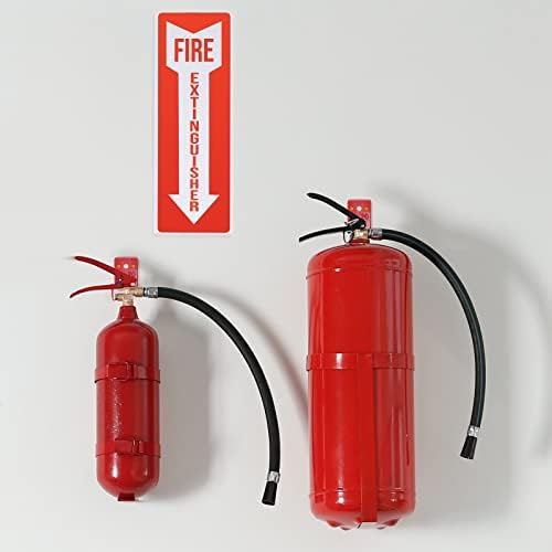 Държач за пожарогасител от 2 теми и стикер Със знак Пожарогасител от 4 теми, монтиран на стената кука за закрепване на Пожарогасител