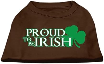 Тениска за ирландски кучета с принтом съм Горд, че съм ирландец Кафяво (12)