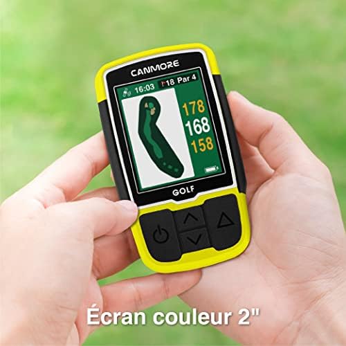 CANMORE HG200 Golf Plus GPS - Лесно четени цветна карта с предварително натоварване 40 000 голф игрища по целия свят, форма,