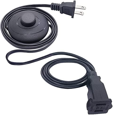Удължителен кабел за осветление KNLN/5,9 метра, 2 Контакта с Ножным ключа включване-изключване, 2-Пинов Поляризирана Удължител