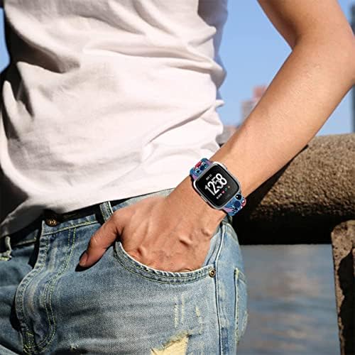 Sjiangqiao Въжета за шиене, Съвместим с smart часовника Fitbit Versa 2/Versa/Versa Lite/Versa SE Special Edition, Меки Силиконови Шик Спортни Въжета с хубав модел на Карикатура, Взаимозаменяеми каи