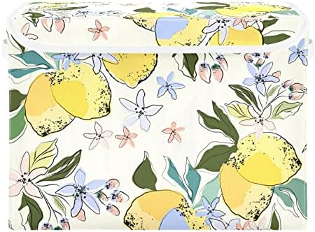 innewgogo Цветни Кутии за съхранение на Лимони и цветя с Капаци за Организиране на Кошници за съхранение с Дръжки От плат Оксфорд Кутия
