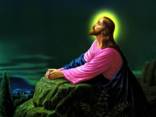 Разпечатки на разговори ИСУС В гетсиманската градина ЛЪСКАВ ПЛАКАТ СНИМКА БАНЕР Христос се моли на Господа