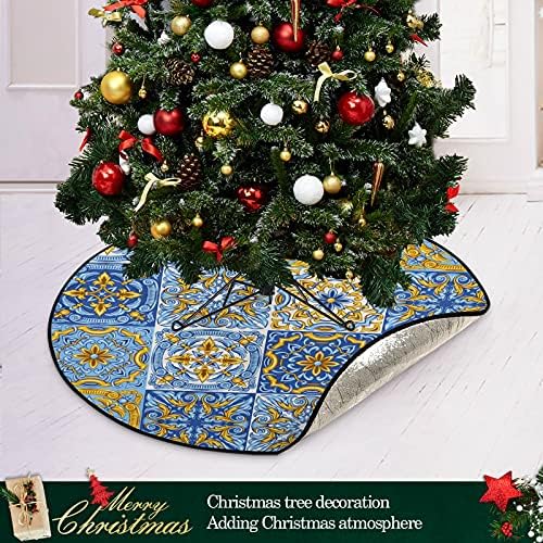 Португалската Плочки Коледно Дърво Мат Водоустойчив Шкаф За Дърво Тава Мат Килим Под Коледна Елха Аксесоар за Защита на пода